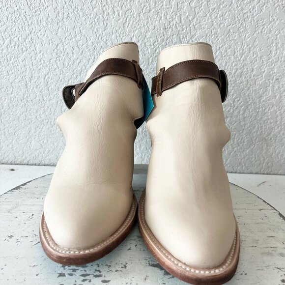 Lane Cream Ankle Boots with Brown Straps Sz 7.5 - Picture 5 of 11